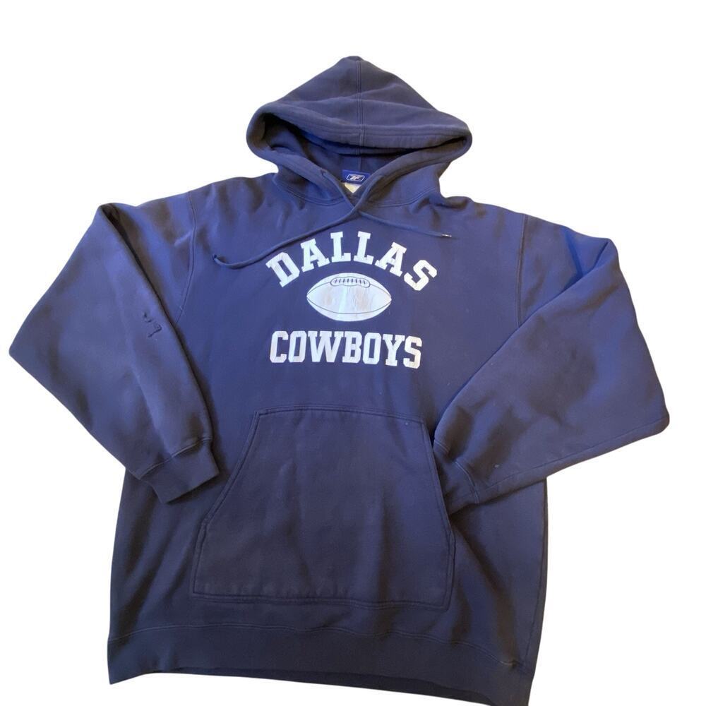 Vintage 90s Y2K Reebok Dallas Cowboys Football Hoodie Sweatshirt Men’s M Blue